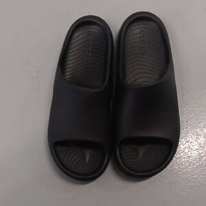 Black Slide Sandals - Open Toe Slip-On